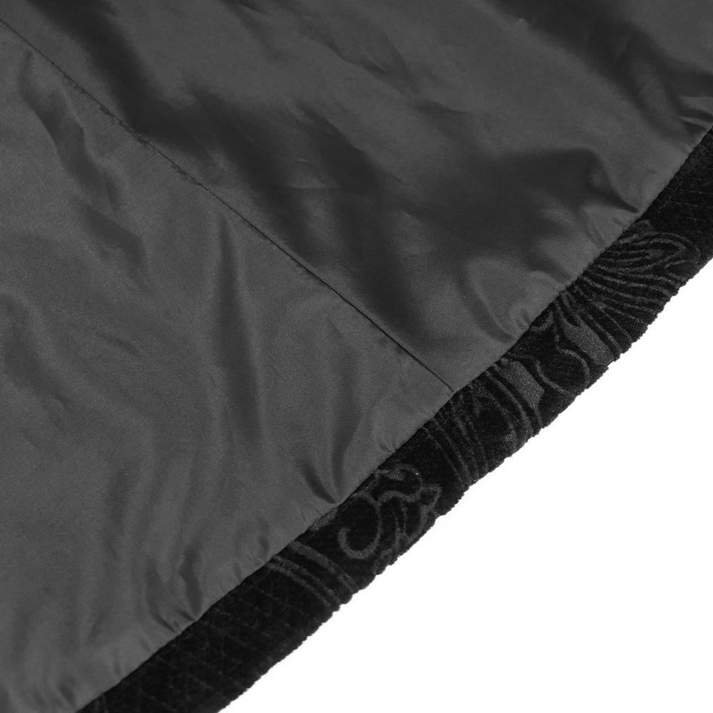 Victorian Gothic Tailcoat with Brocade and Metal Buttons interior showing brocade and velvet details.