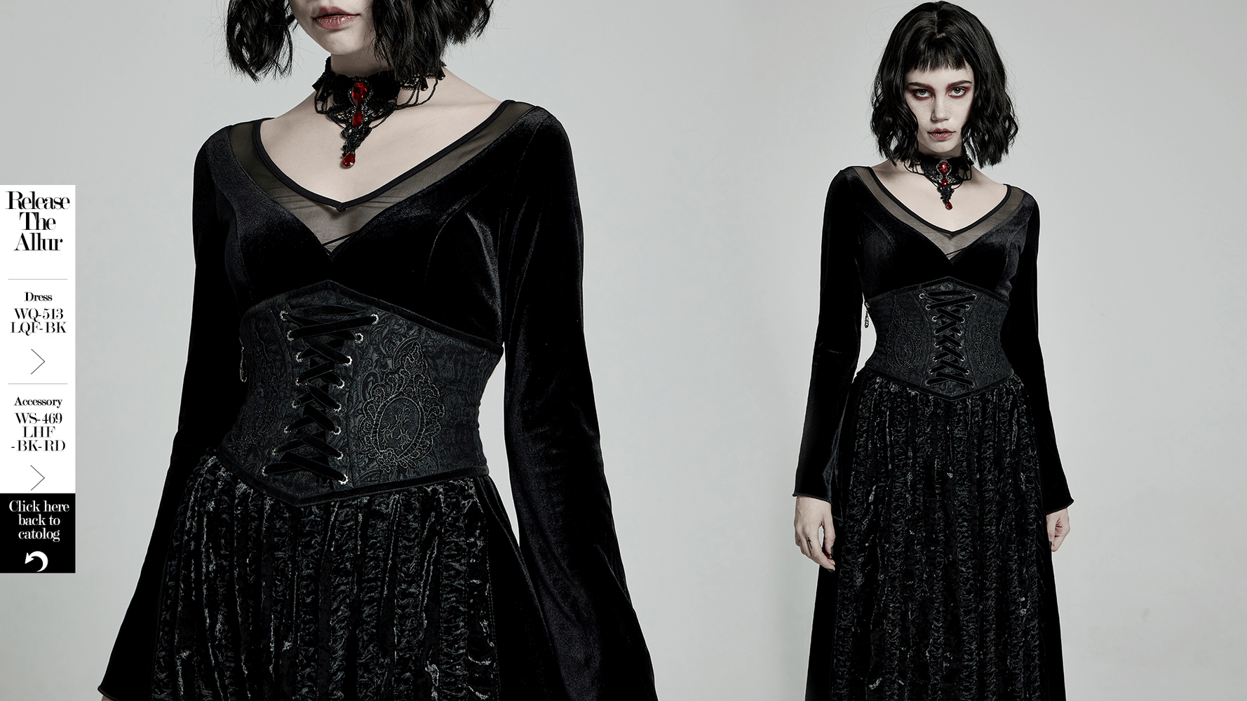 Victorian-Inspired Black Brocade Gothic Full Corset