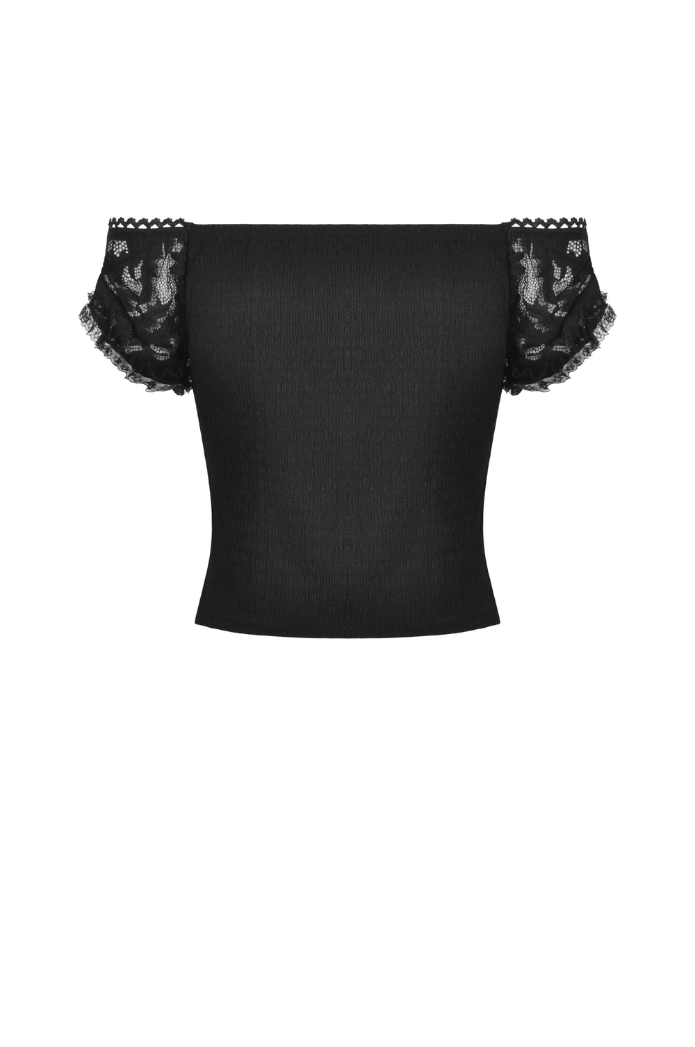 Victorian-Inspired Black Lace Off-the-Shoulder Top