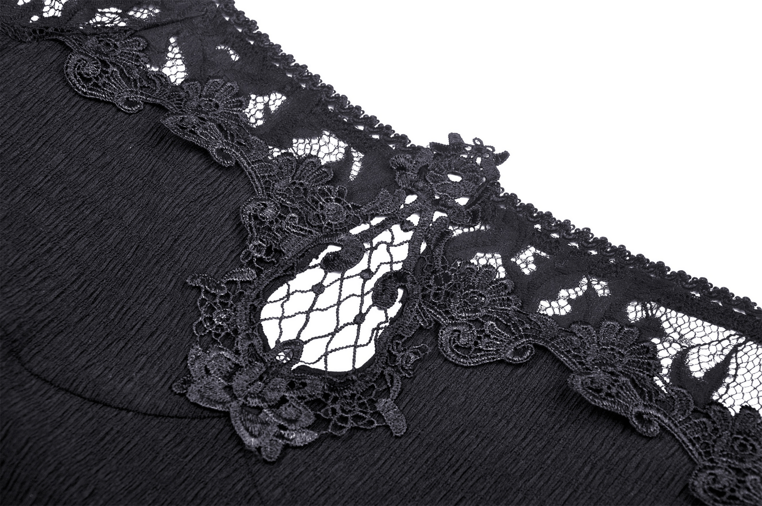 Victorian-Inspired Black Lace Off-the-Shoulder Top