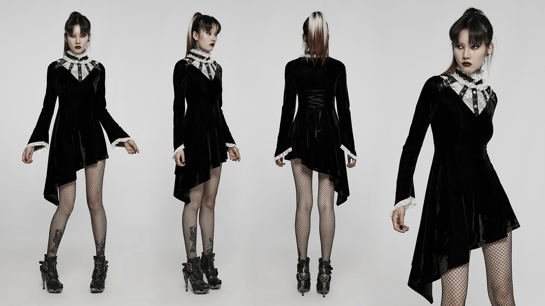 Victorian Inspired Gothic Dress with Lace And Metal Details - HARD'N'HEAVY