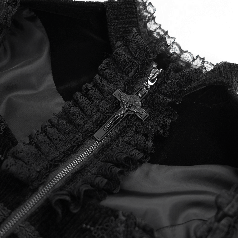 Victorian-Inspired Gothic Lace Blouse with Bell Sleeves