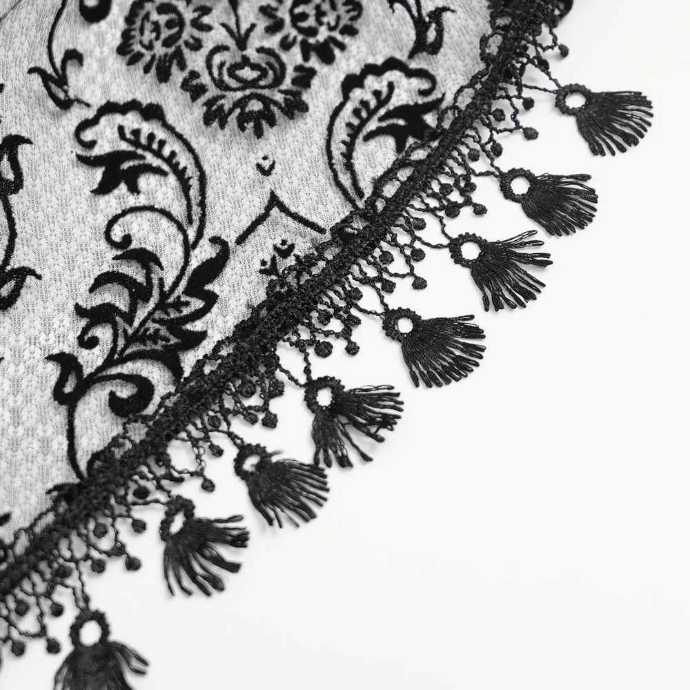 Victorian-Inspired Gothic Lace Blouse with Bell Sleeves