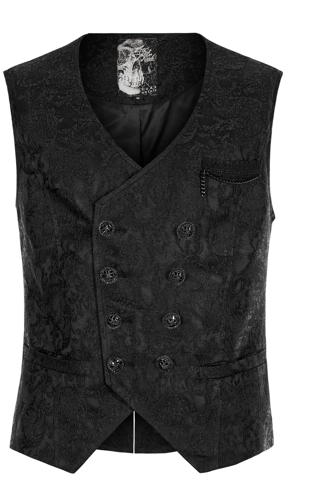Victorian-Inspired Jacquard Formal Goth Vest - HARD'N'HEAVY
