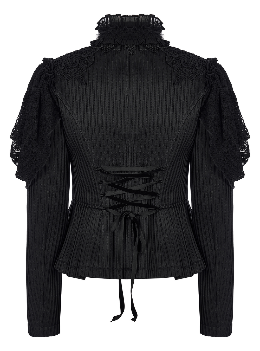Victorian Inspired Lace Trimmed Pinstripe Tailcoat - HARD'N'HEAVY