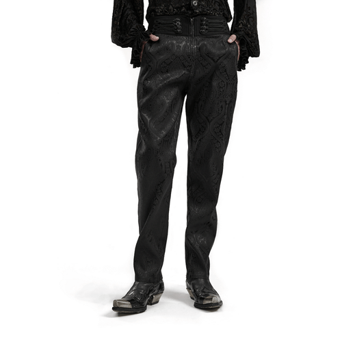 Pantalon gothique en sergé jacquard victorien pour homme