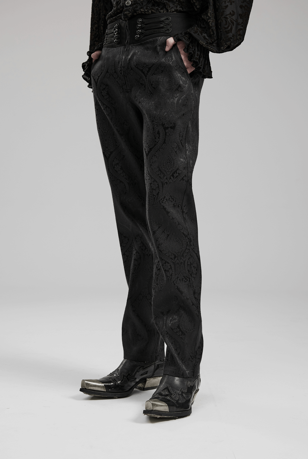 Victorian Jacquard Twill Goth Men's Trousers - HARD'N'HEAVY