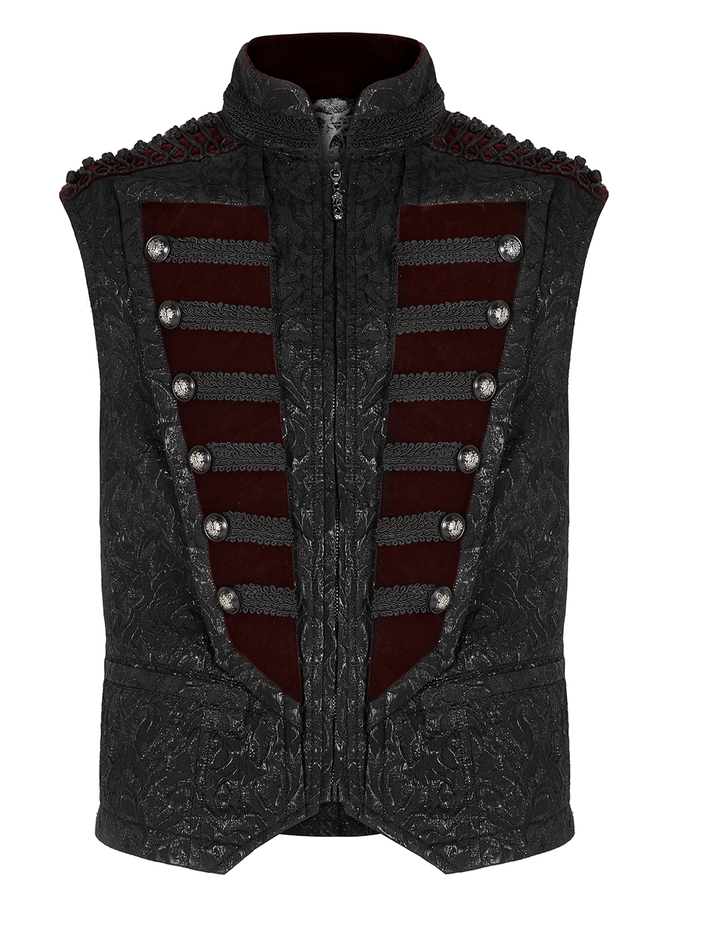 Victorian Jacquard Velvet Men's Gothic Waistcoat - HARD'N'HEAVY