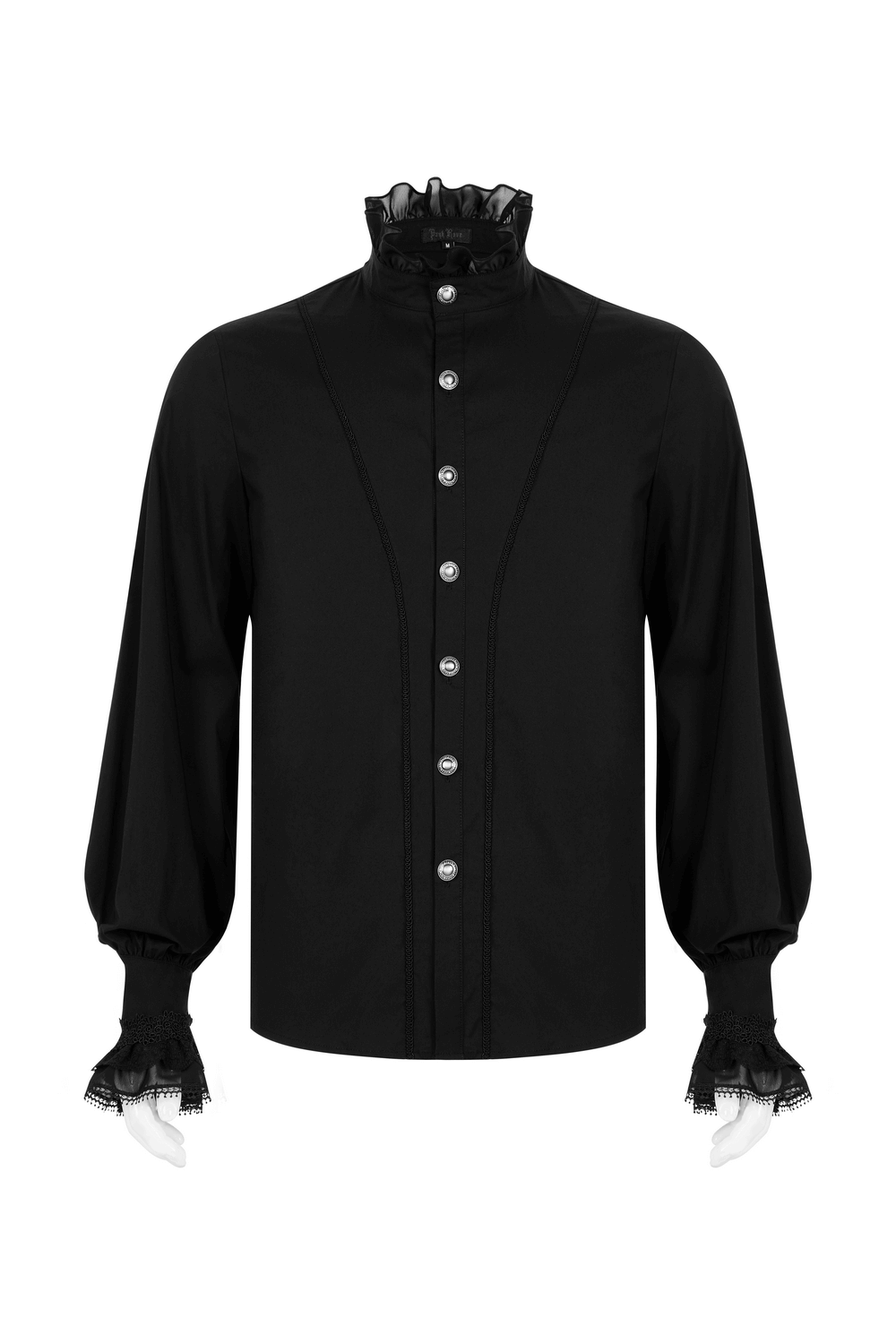 Victorian Lace Cuff Black Goth Shirt - HARD'N'HEAVY