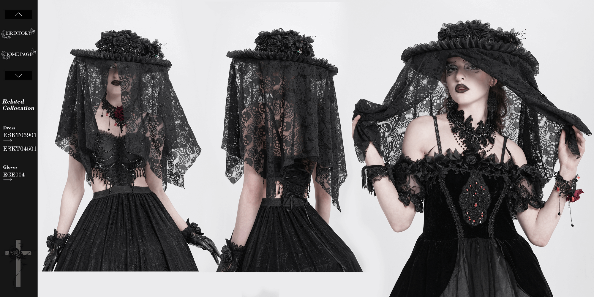 Victorian lace mourning hat with floral accents and mesh veil, perfect for gothic weddings and Halloween looks.
