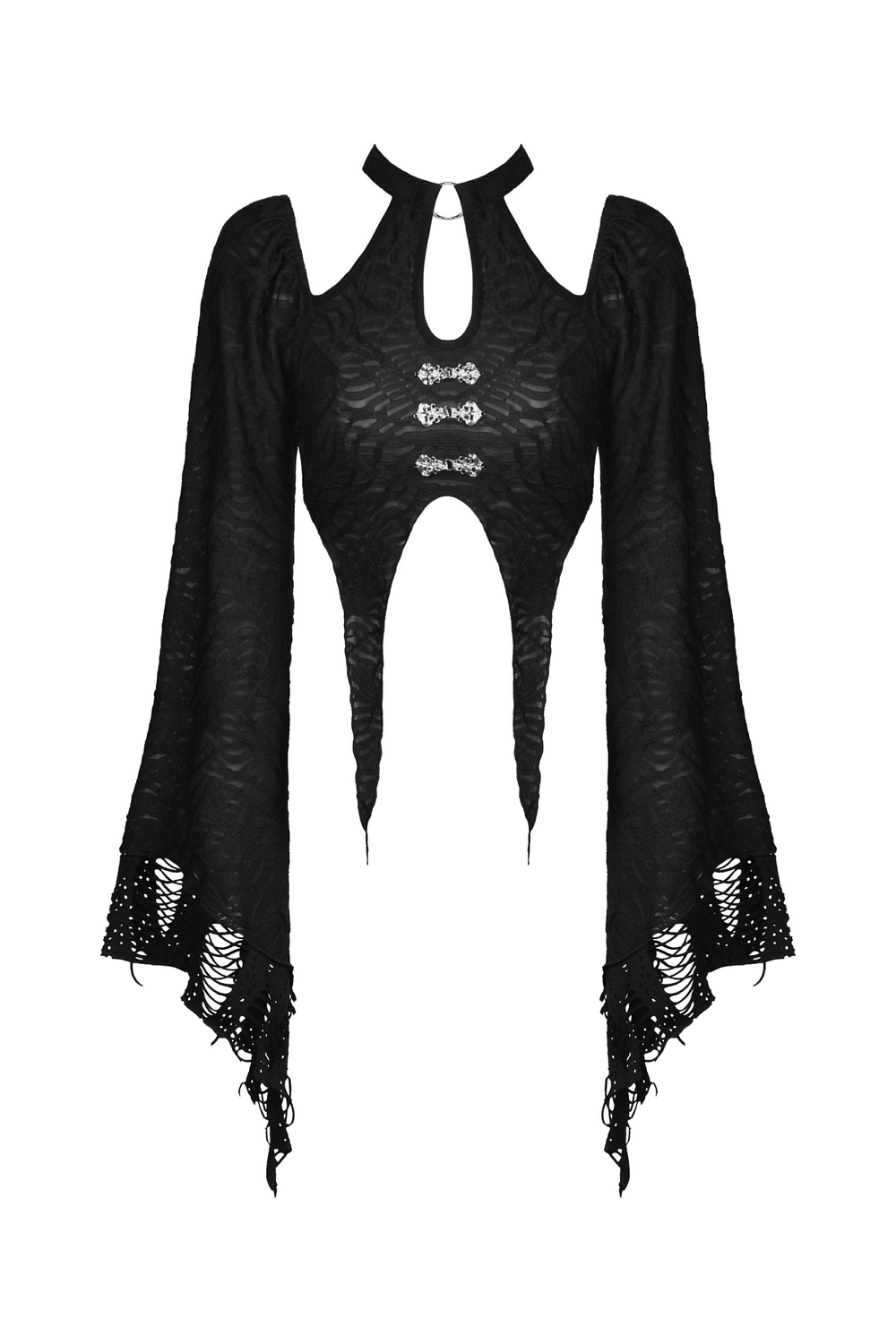 Victorian Steampunk Bell Sleeves Crop Top for Women