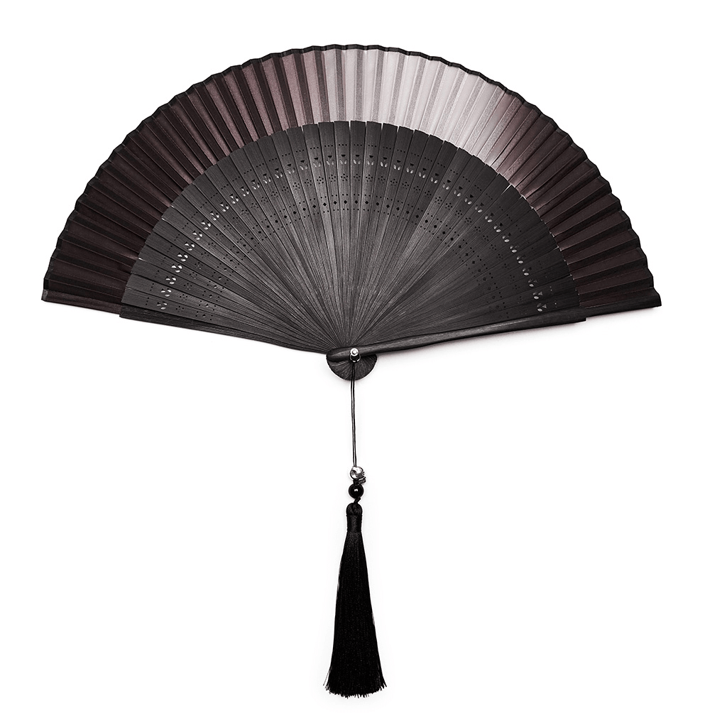 Victorian Tassel Hand Fan with Gothic Carving Detail - HARD'N'HEAVY