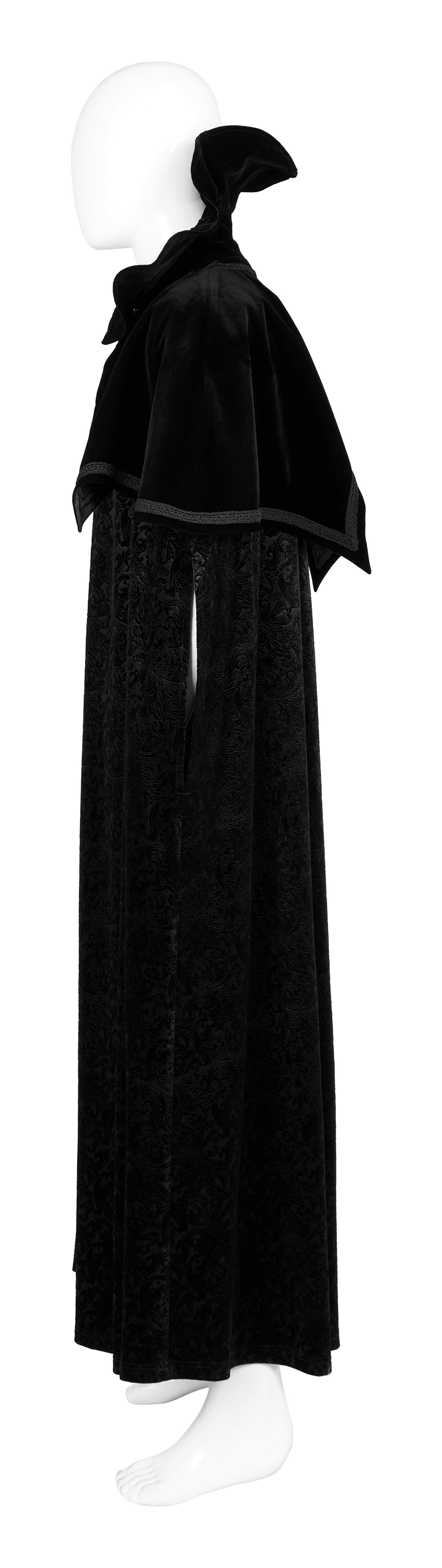 Victorian Velvet Cloak with Wire Collar and Gemstone - HARD'N'HEAVY