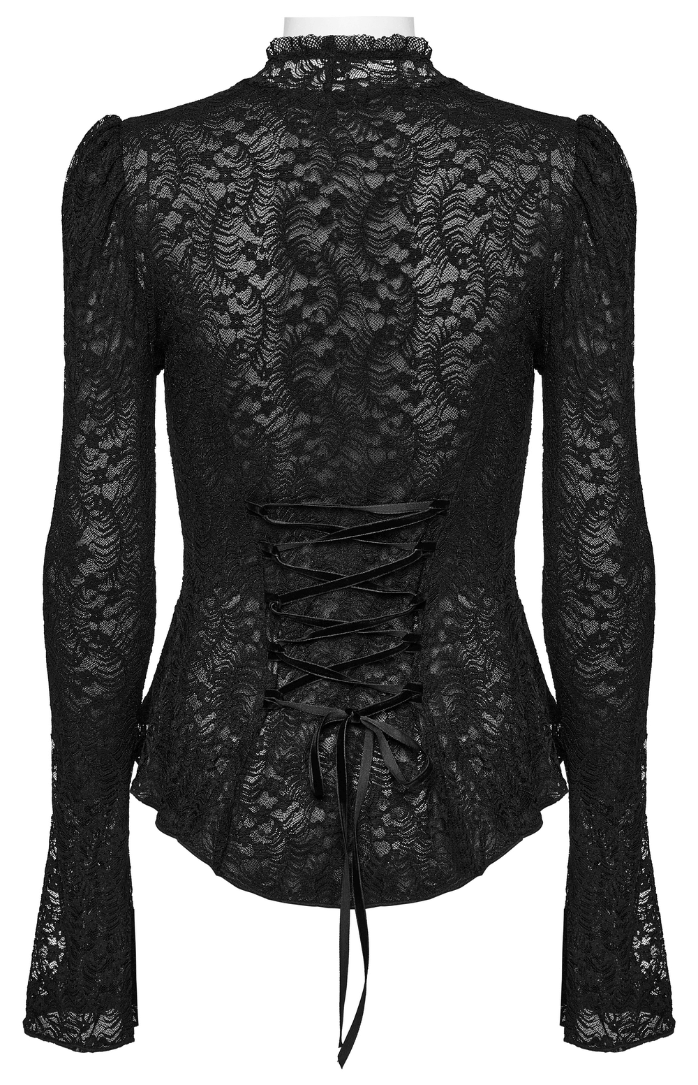 Victorian Women's Lace Gothic Top with Mesh Detail - HARD'N'HEAVY