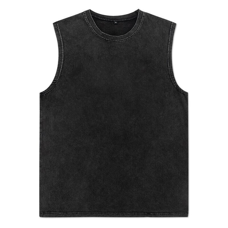 Vintage black cotton tank top with a sleek minimalist design, perfect for gothic and alternative fashion.