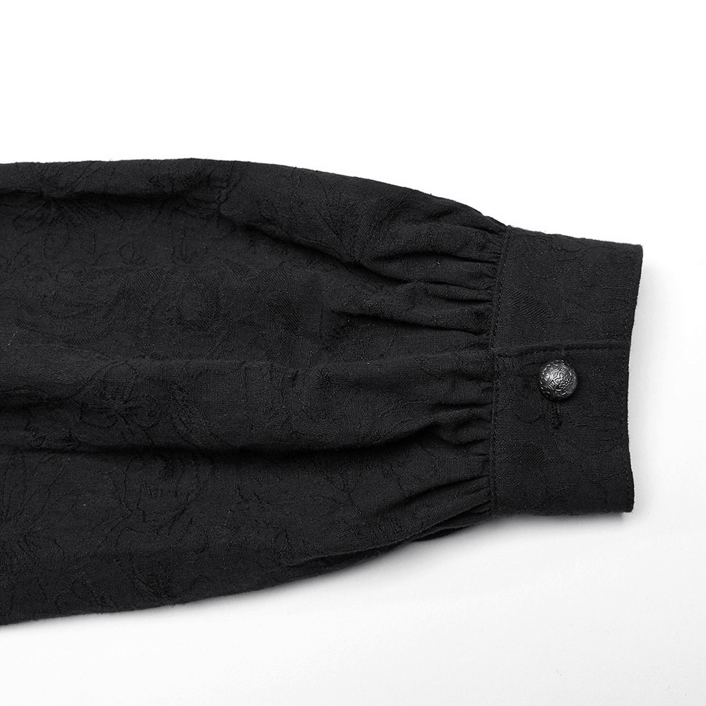 Vintage Black Lace-Up Gothic Shirt for Men - HARD'N'HEAVY