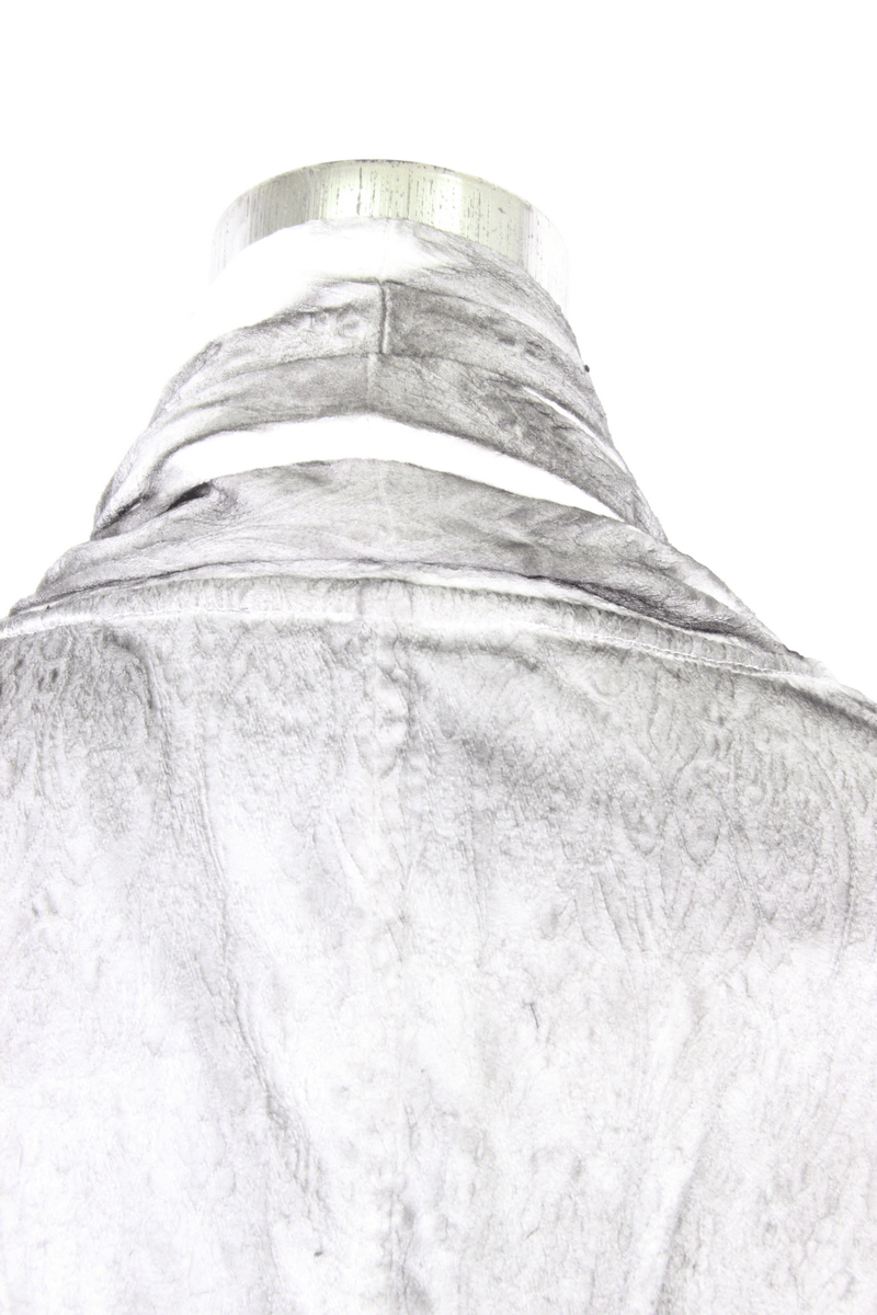 Back view of a vintage white chiffon blouse for women with elegant gothic style and unique lace details.