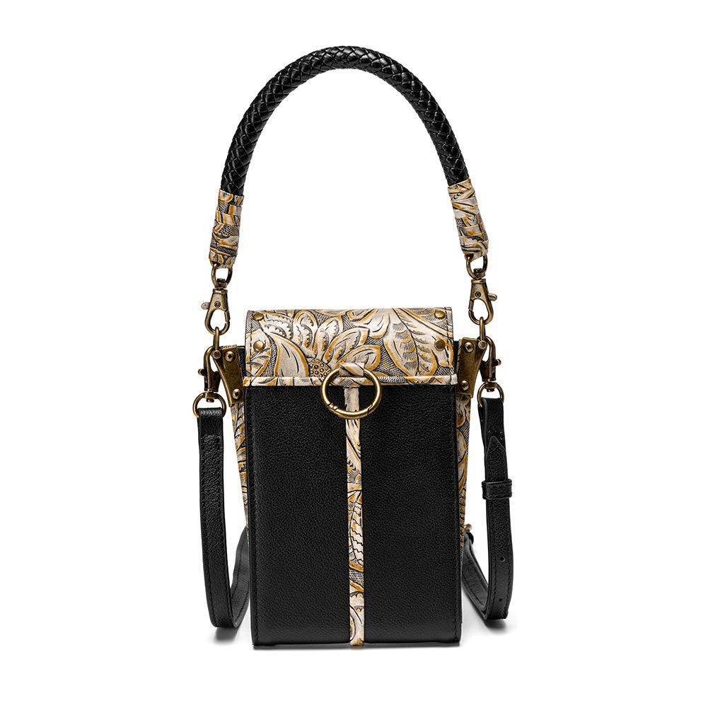 Vintage Embossed Handbag with Rivets and Skull / Women's Mini Bag - HARD'N'HEAVY