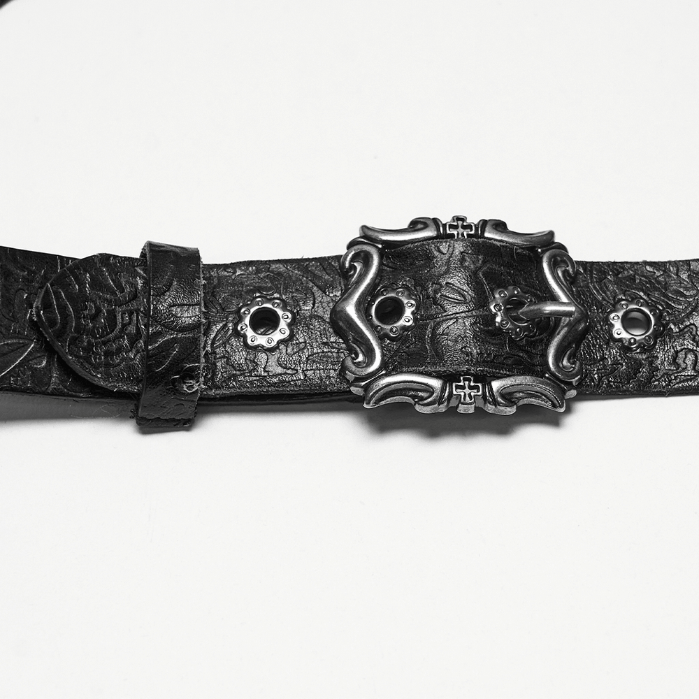 Vintage-Körpergeschirr aus geprägtem Leder mit Kreuzriemen