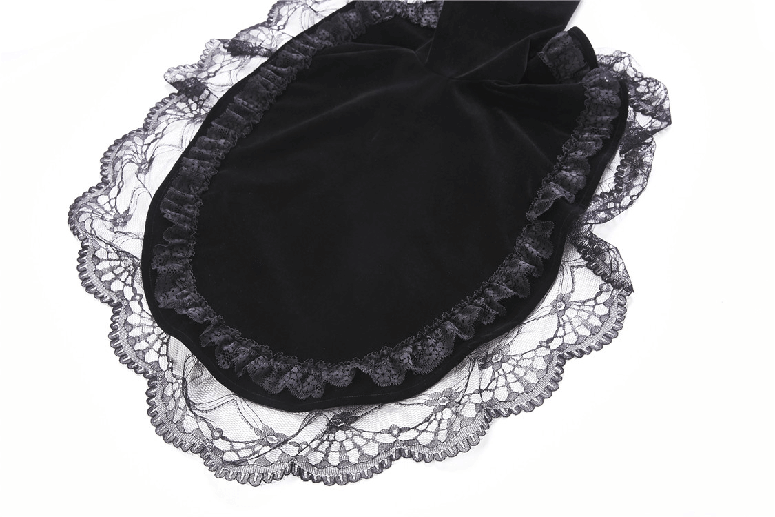 Vintage Gothic Velvet Bolero with Lace Sleeves