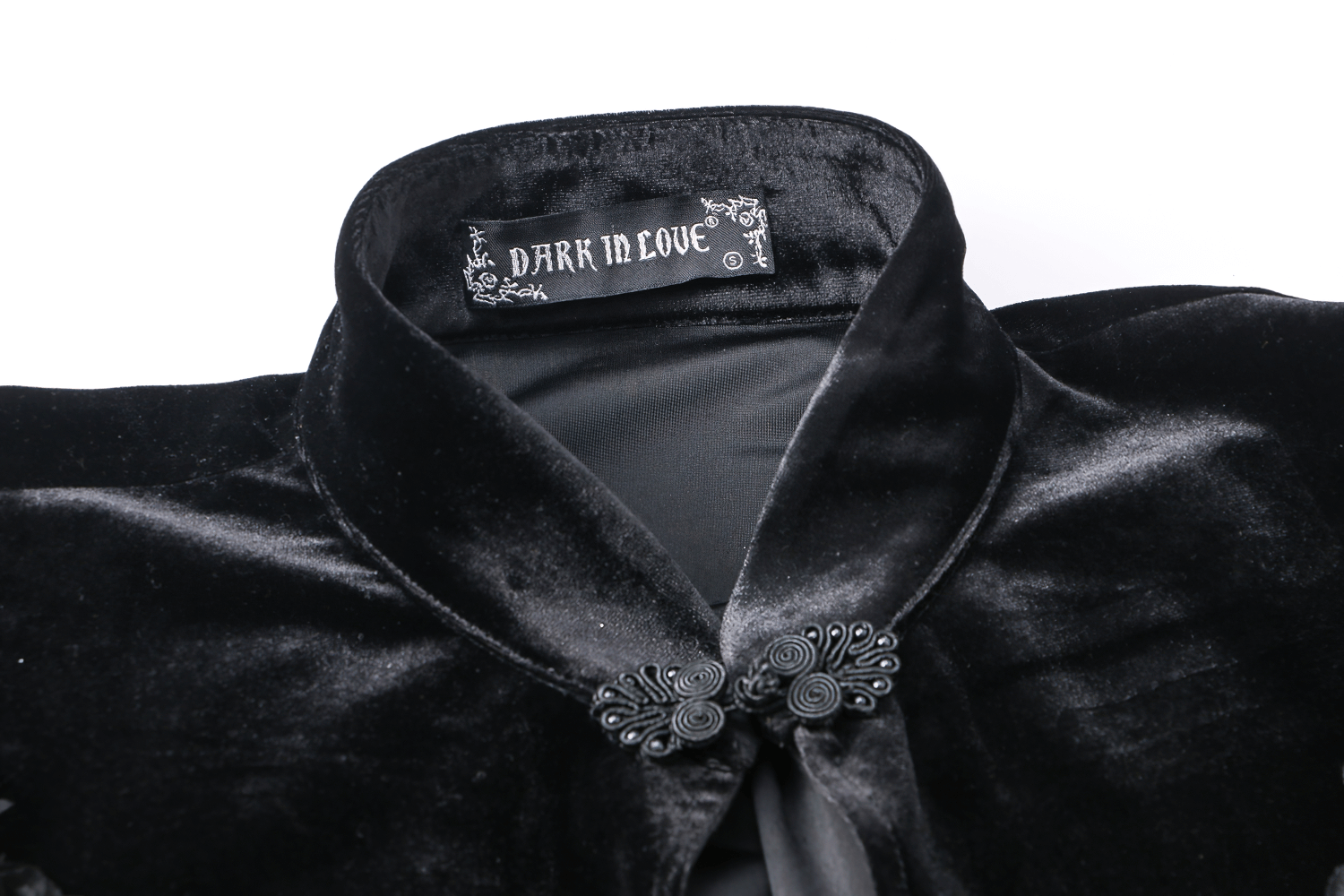 Vintage Gothic Velvet Capelet with Lace and Pearls