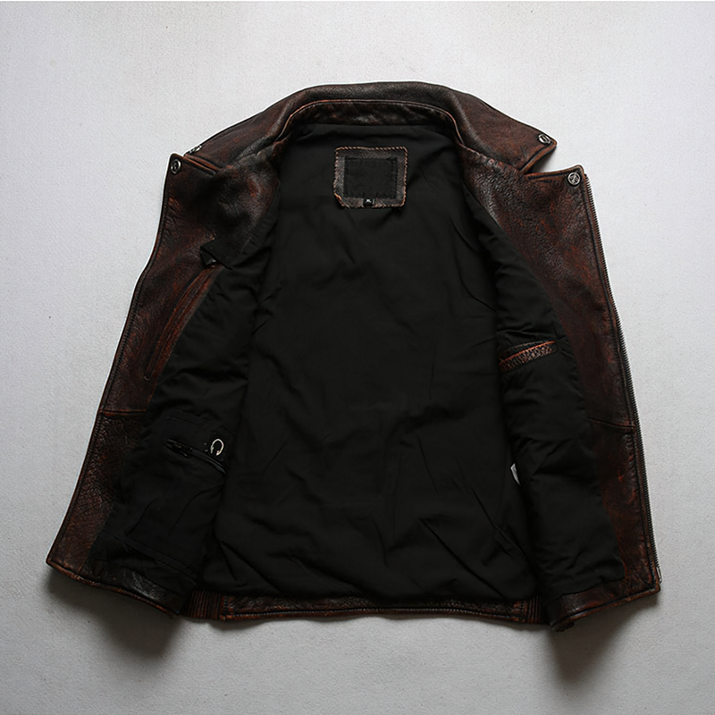 Vintage Heavy Genuine Leather Motorcycle Biker Vest for Men / Rock Style Sleeveless Waistcoats - HARD'N'HEAVY