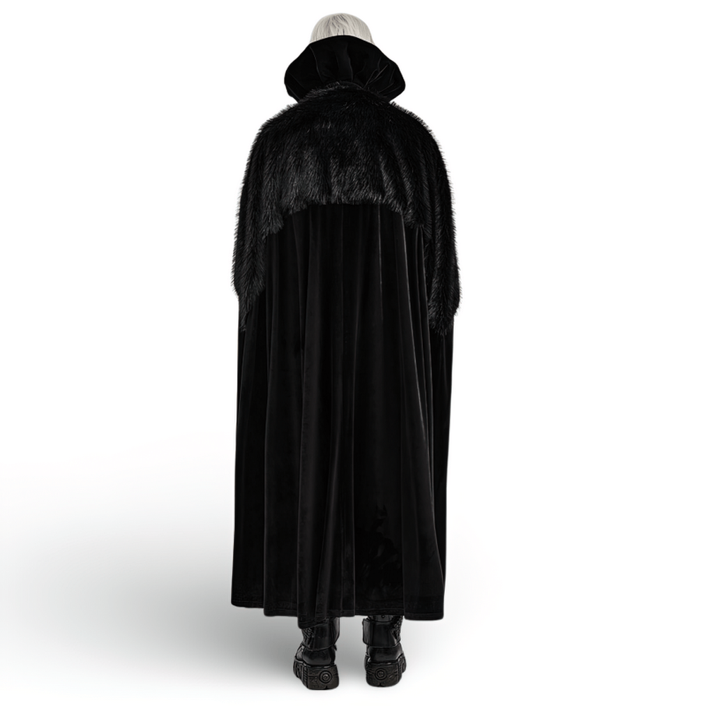 Vintage-Inspired Lux Velvet Hooded Cloak - HARD'N'HEAVY