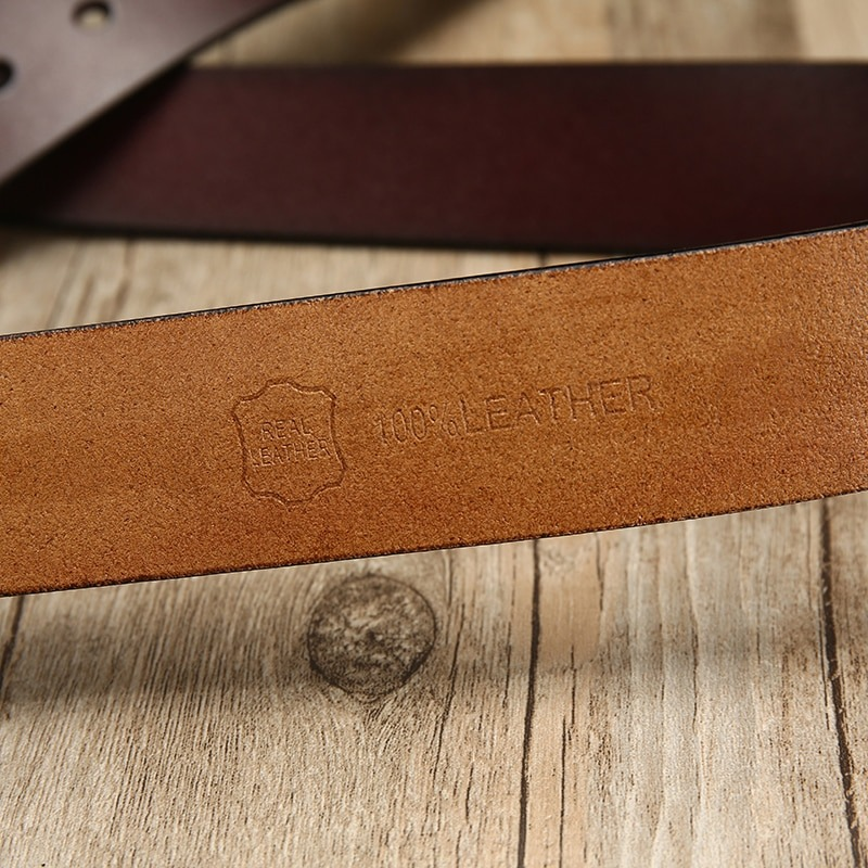 Vintage luxury strap with PU leather for men and women / Leather belts with Metal buckle - HARD'N'HEAVY