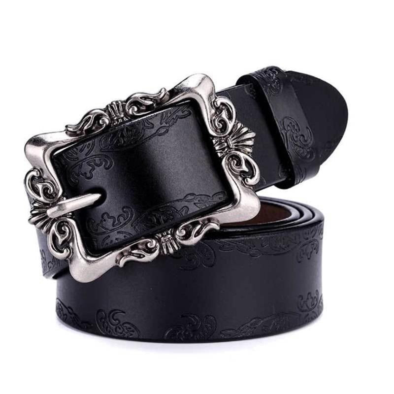 Vintage Luxury Women's Genuine Leather Belt / Fashion Engraved Belts for Jeans - HARD'N'HEAVY