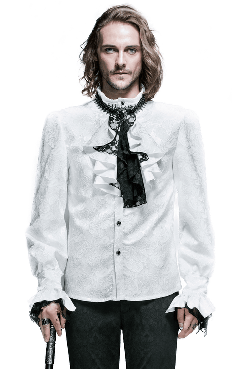 Cravate à froufrous noir et blanc élégant homme vintage / accessoires pour hommes dans un style alternatif