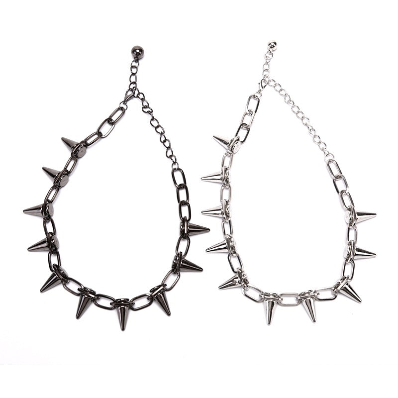 Vintage Spike Cone Stud Riveted Necklace / Alternative Jewelry For Women and Men - HARD'N'HEAVY