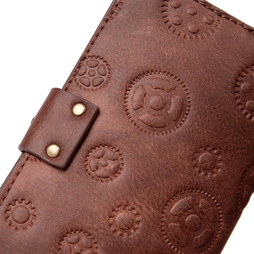 Vintage Steampunk Long Purse Clutch Bag with Gears for Women - HARD'N'HEAVY