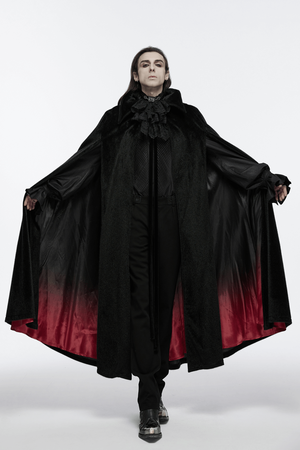 Vintage Vampire Cape with Red Lining and Bat Collar