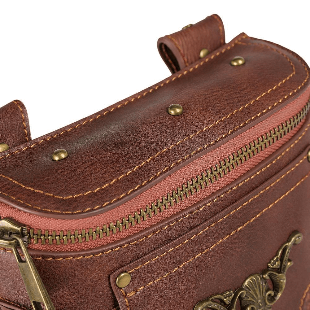 Vintage Women's Crossbody Mobile Phone Bag with Spikes and Chain - HARD'N'HEAVY