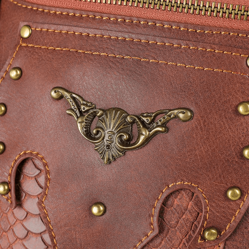 Vintage Women's Crossbody Mobile Phone Bag with Spikes and Chain - HARD'N'HEAVY