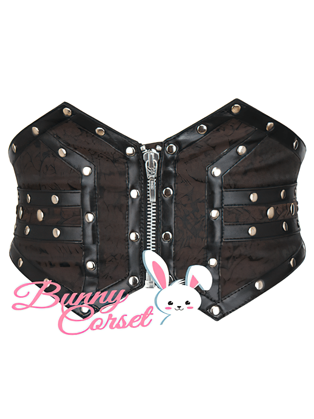 Waist-defining Shyanne corset belt in maroon with zipper closure and stud details, perfect for stylish outfits.