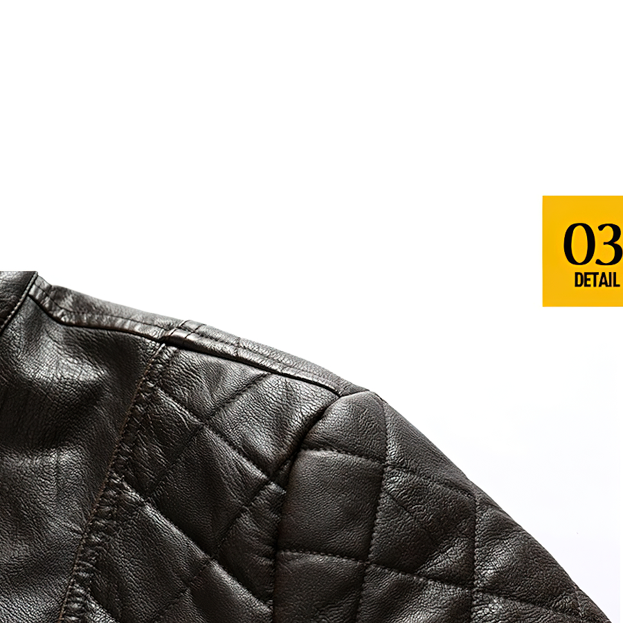 Warm PU Leather Jacket For Men / Motorcycle Jacket With Stand Collar - HARD'N'HEAVY