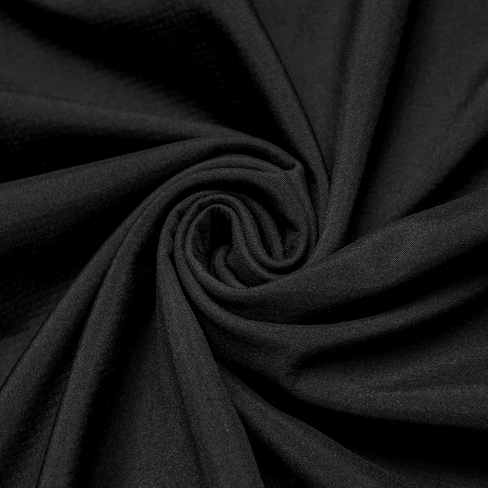 Close-up of soft black fabric showcasing texture for Waterproof Wasteland Punk Cape with Hood and 3D Pockets.