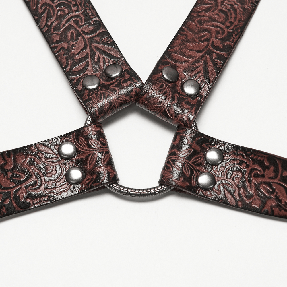 Western-Gothic-Lederharnisch mit geprägten Details