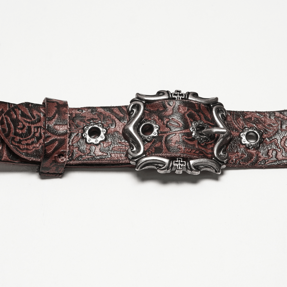 Western-Gothic-Lederharnisch mit geprägten Details