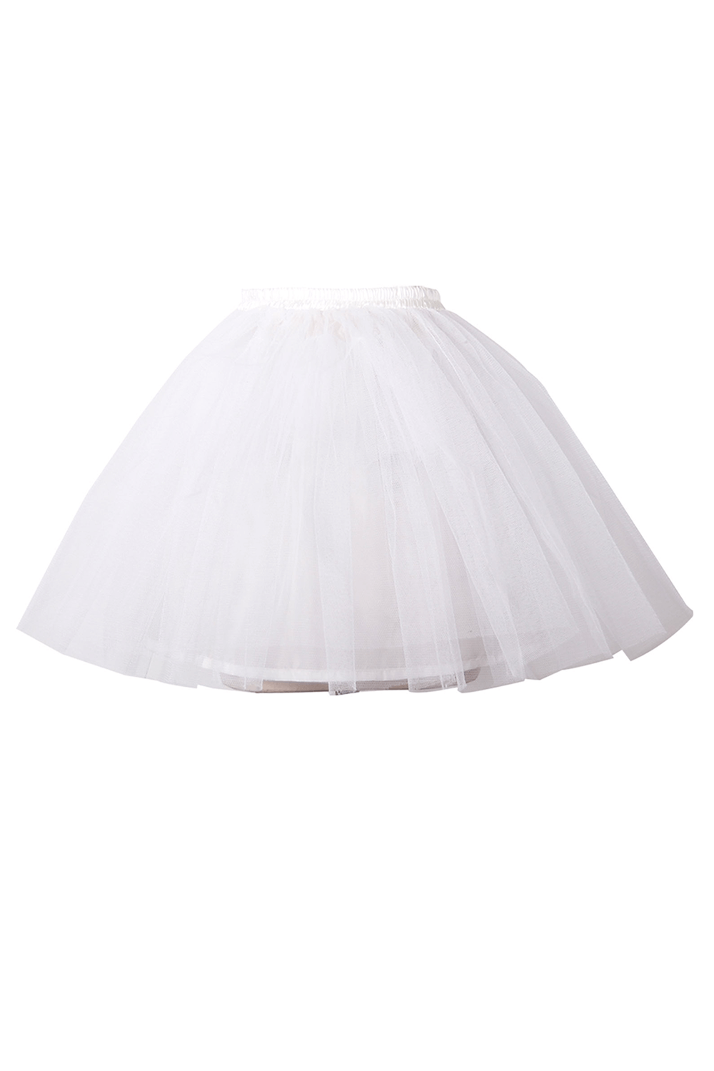 White tulle layered skirt for gothic and punk outfits, featuring a voluminous mesh design.