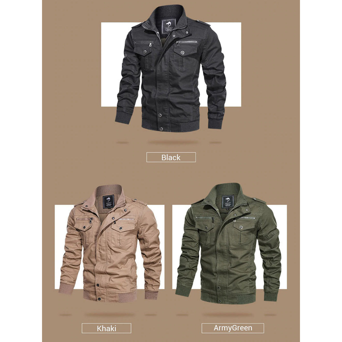 Windproof Men's Military Jacket / Vintage Motorcycle Cotton Jacket / Autumn-Winter Biker Clothes - HARD'N'HEAVY