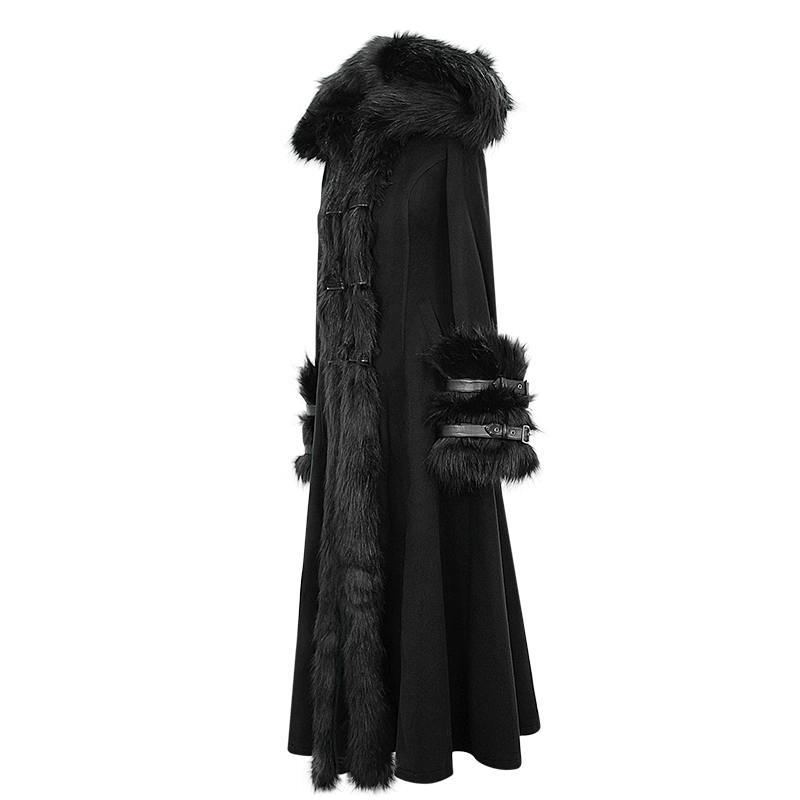 Winter is Coming Gothic Style Black Long Coat / Female Thick Alternative Clothing - HARD'N'HEAVY