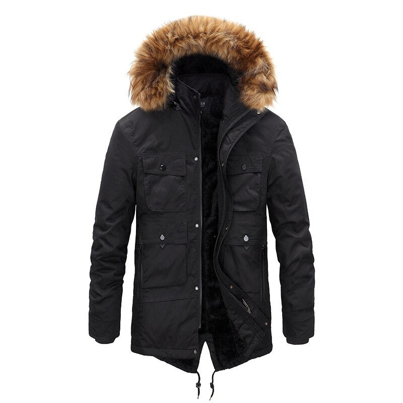 Winter Jacket and Coat for Men / Thick Warm Vest Fur Hooded Mens Parkas Coats - HARD'N'HEAVY