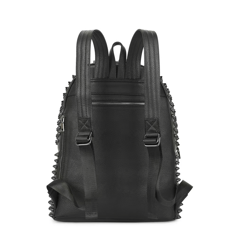 Women Black Backpack with Large Capacity and with Many of Rivets / Rock Style Accessories - HARD'N'HEAVY