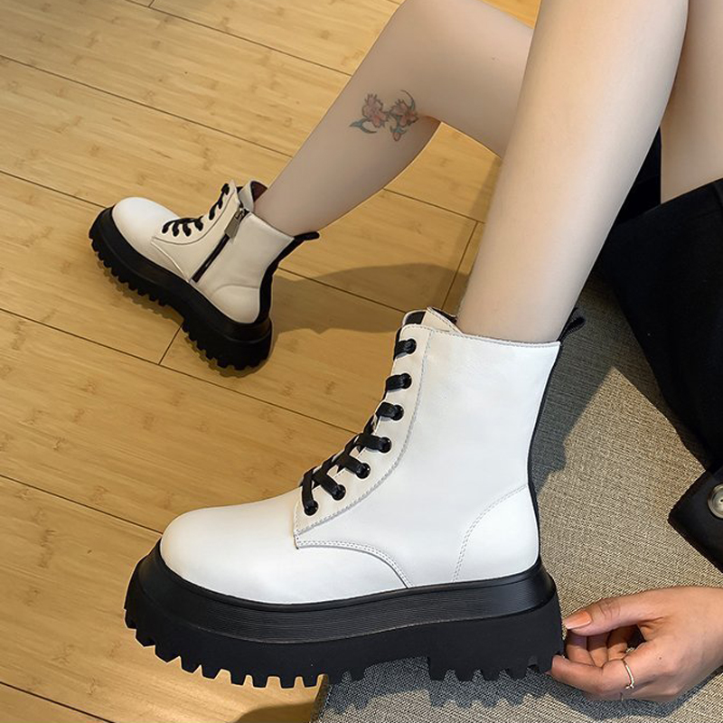 Women Brand Boots ib Original Style / Genuine Leather Female Boots / Square Heels Mixed Colors Shoes - HARD'N'HEAVY