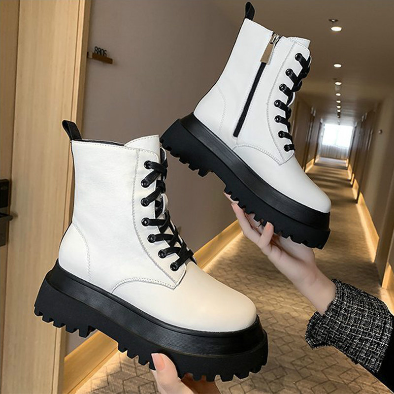 Women Brand Boots ib Original Style / Genuine Leather Female Boots / Square Heels Mixed Colors Shoes - HARD'N'HEAVY