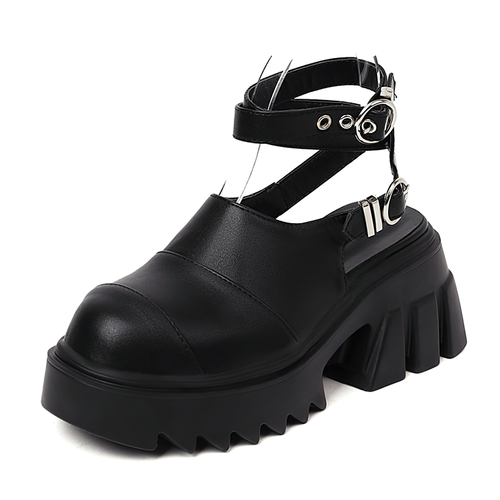 Plateauschuhe mit Schnallenriemen für Damen / Alternative Modesandalen mit hohem Absatz für Damen 
