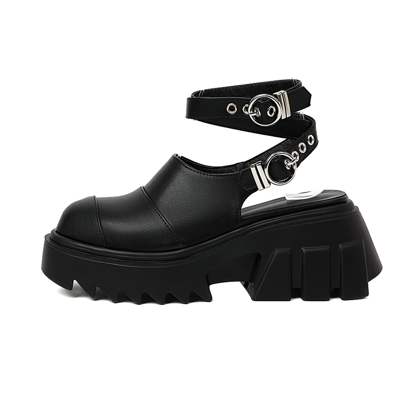 Women Buckle Strap Platform Shoes / High Heel Alternative Fashion Sandals for Ladies - HARD'N'HEAVY