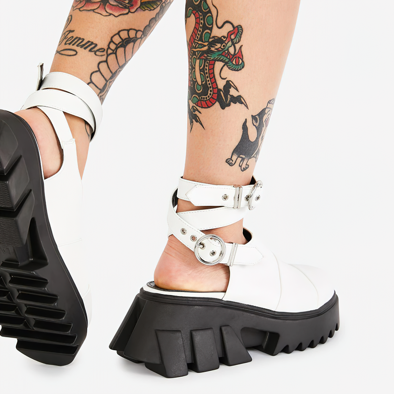 Women Buckle Strap Platform Shoes / High Heel Alternative Fashion Sandals for Ladies - HARD'N'HEAVY
